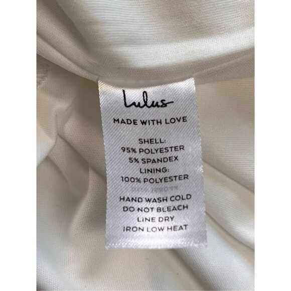 Lulus Westwood Ivory Cream Half Sleeve Sheath Dress Size Large EUC Style HL1249 - Picture 9 of 11